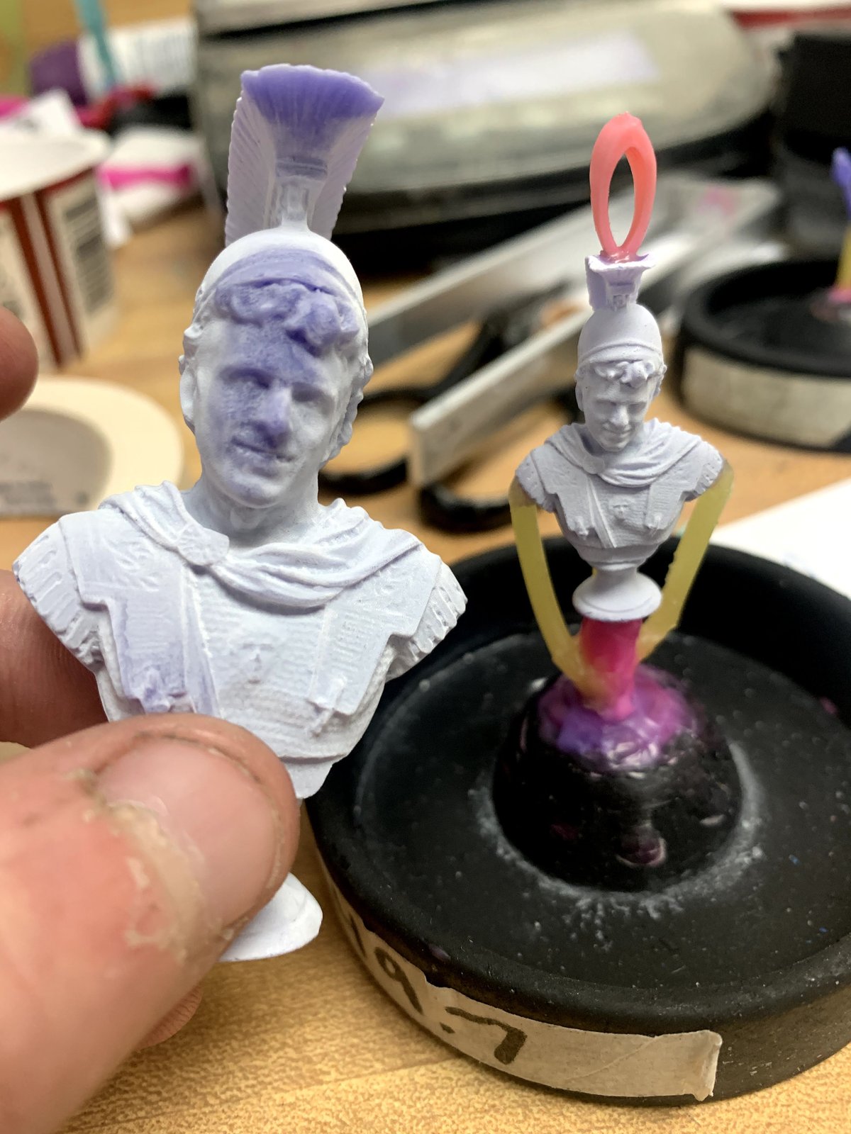 The same piece printed in real wax, ready to cast